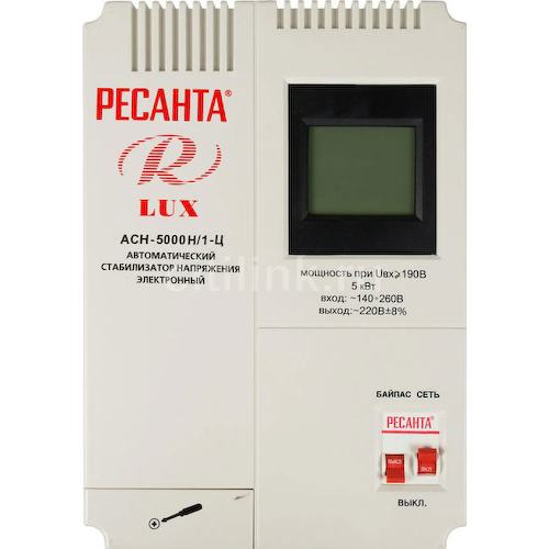 Стабилизатор напряжения 5 кВт Ресанта АСН-5000Н/1-Ц