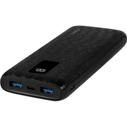 TTEC 2BB202S TTEC PowerSlim Trio LCD 10.000mAh PD 22,5W Powerbank withTrio Cable - Black