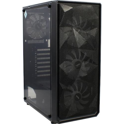 Корпус Miditower 1STPLAYER FD3 FD3-BK-4F1 ATX без БП с окном