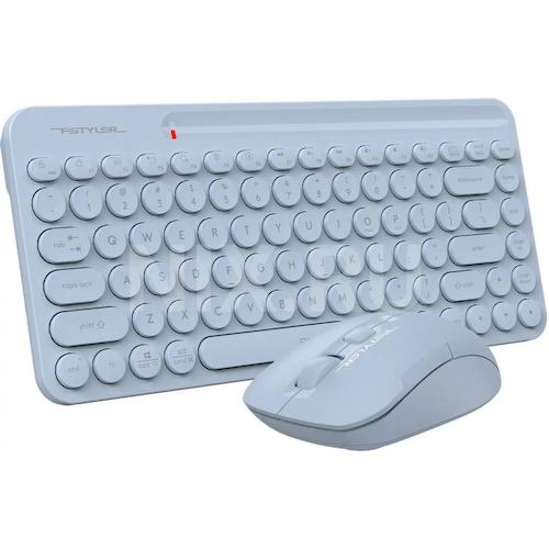 Клавиатура + мышь A4Tech Fstyler FG3200 Air2 клав:синий мышь:синий USB беспроводная slim Multimedia
