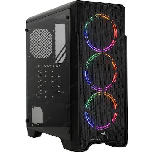 Корпус Miditower AeroCool PGS (Performing Game System) Q Ore Saturn FRGB-G-BK-V1 ATX без БП с окном