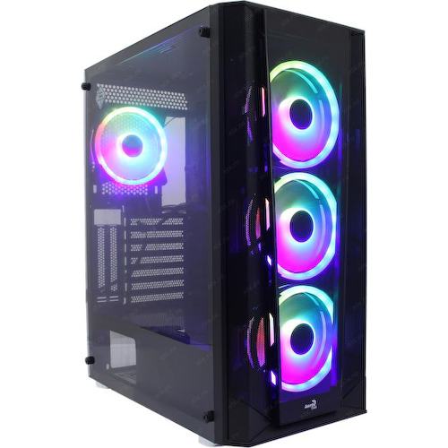 Корпус Miditower AeroCool Prism-G-Bk-v2 ATX без БП с окном