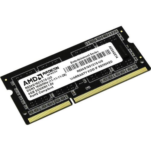 Модуль памяти AMD Radeon Entertainment <R534G1601S1S-UO> SO-DIMM DDR3 1x 4 Гб <PC3-12800>