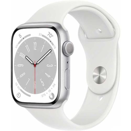 Часы Apple Watch Series 8 45mm Silver Aluminum Case with White Sport Band