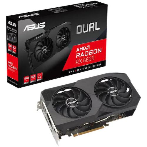 Игровая видеокарта ASUS DUAL DUAL-RX6600-8G-V2 RADEON RX 6600 8 Гб GDDR6