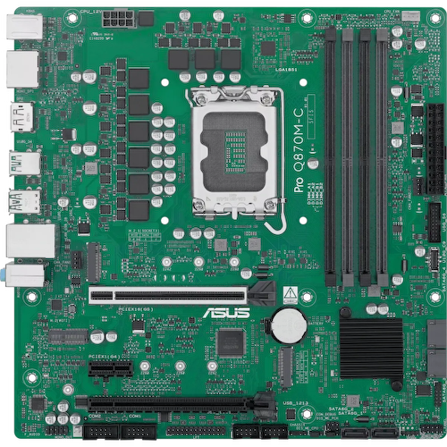 ASUS PRO Q870M-C-CSM, LGA1851, Q870, 4*DDR5, 4*SATA, 2*M.2, 3*USB 3.2, 2*USB 2.0, Type-C, 2*PCIx16, 1*PCIx1, 2*DP+VGA