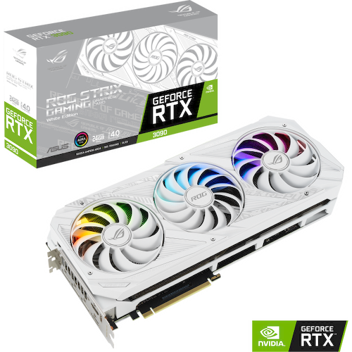 Игровая видеокарта ASUS ROG STRIX ROG-STRIX-RTX3090-24G-WHITE GeForce<sup>®</sup> RTX 3090 24 Гб GDDR6X