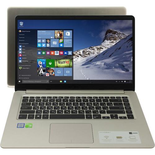 Ноутбук ASUS VivoBook S S510UN <S510UN-BQ020T> (Intel Core i7 7500U, 8 ГБ, 128 Гб SSD , 1 Тб HDD, GeForce<sup>®</sup> MX150 (64 бита), WiFi, Bluetooth, Win10, 15")