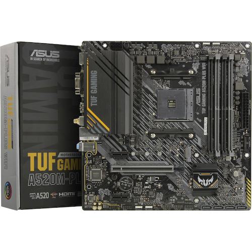Материнская плата Socket AM4 ASUS TUF GAMING A520M-PLUS WIFI 4DDR4 ECC/DDR4 MicroATX