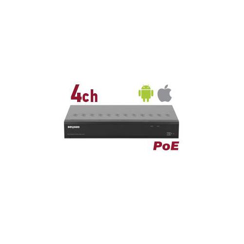 IP видеорегистратор (RK0104-P) 4 IP-канала с PoE, H.265/H.264, 50 Мбит/с, 3840x2160 (8 Мп), ONVIF, P2P сервис Beward