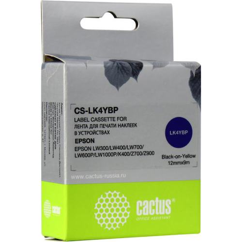 Кассета с лентой для печати этикеток Cactus CS-LK4YBP