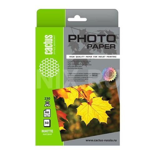 Фотобумага Cactus CS-MA623050, A6 (4"x6", 10 x 15 см), 50 листов