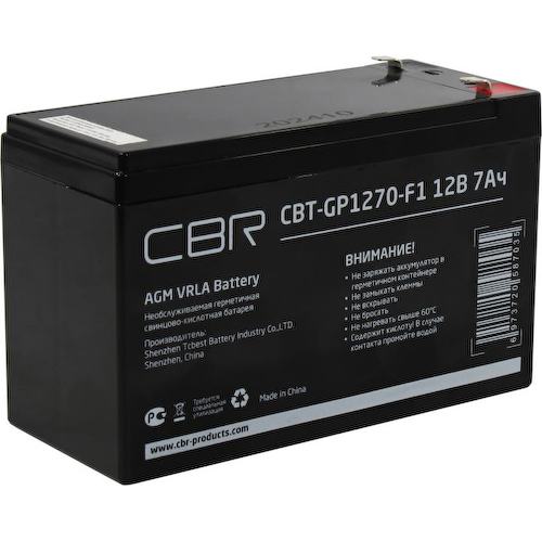 Аккумулятор для ИБП (батарея для UPS) CBR CBT-GP1270-F1 12В 7 Ач