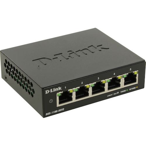 D-Link <DGS-1100-05V2 /A1A> Управляемый коммутатор (5 x 1 Гбит/с)