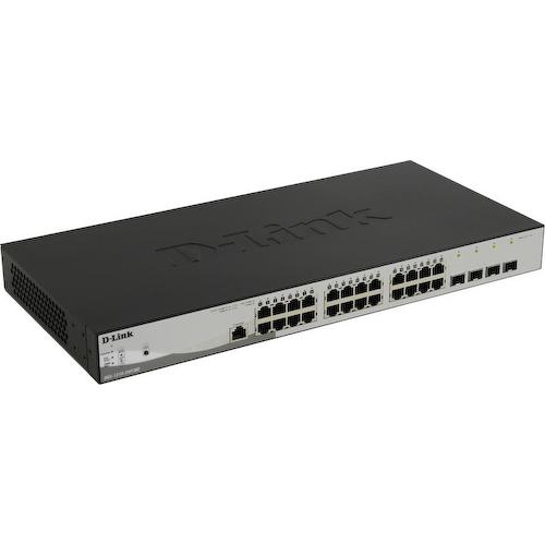 D-Link <DGS-1210-28P/ME /B1A> Управляемый коммутатор (24 x 1 Гбит/с, 4 x SFP, 24 порта IEEE 802.3at (PoE+))