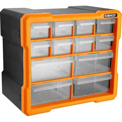 Ящик для инструментов Deko Smart box 12 12отд. оранжевый/черный (085-3004)