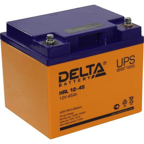 Аккумулятор для ИБП (батарея для UPS) Delta HRL 12-45 12В 45 Ач