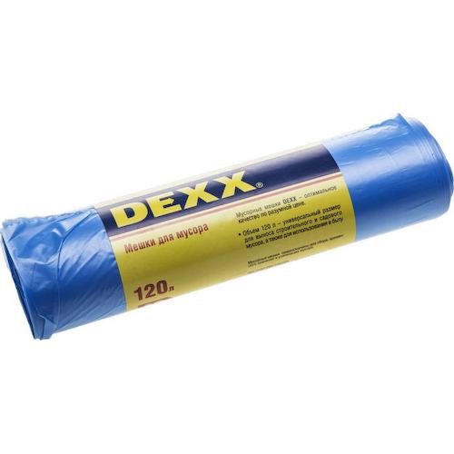 39150-120 DEXX 120 л, 10 шт, голубые, мусорные мешки ()