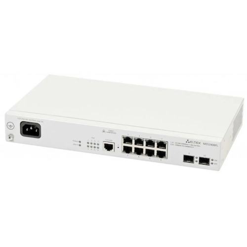 Ethernet-коммутатор MES2408PL, 8 портов 10/100/1000 Base-T (PoE/PoE+), 2 порта 10/100/1000 Base-T/1000Base-X (SFP), L2