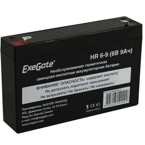 Аккумулятор для ИБП (батарея для UPS) ExeGate HR 6-9 6В 9 Ач