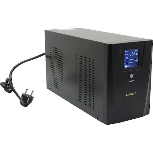 ИБП 3000 ВА ExeGate SpecialPro Smart LLB-3000.LCD.AVR.3SH.2C13.RJ.USB 1 метр