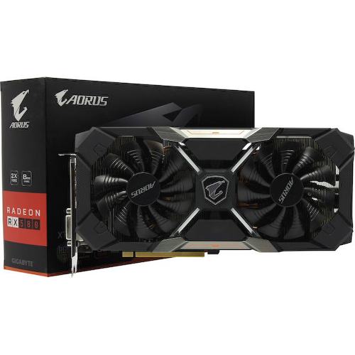 Игровая видеокарта GIGABYTE AORUS XTR GV-RX580XTRAORUS-8GD RADEON RX 580 OC 8 Гб GDDR5