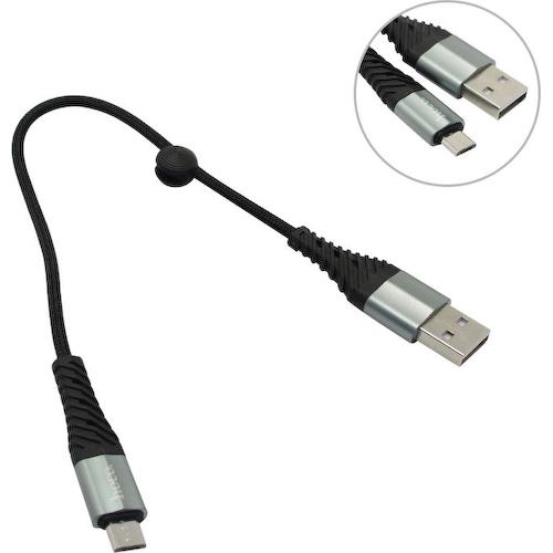 HOCO X38 Cool кабель в оплетке 0.25 м. USB 2.0 A -> micro-B