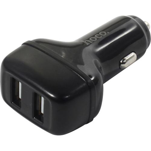 Зарядка USB-устройств от "прикуривателя" автомобиля HOCO Z36 Leader Black