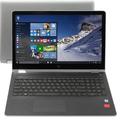 Ноутбук HP Pavilion x360 15-br011ur <1ZA56EA> (Intel Core i3 7100U, 6 ГБ, 1 Тб HDD, Radeon 530 (64 бита), WiFi, Bluetooth, Win10, 15")