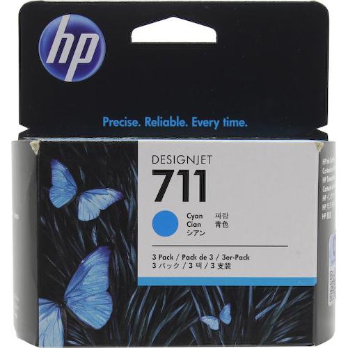 Картридж цветной (или контейнер с цветными чернилами) HP 3-Pack CZ134A (№711) (комплект из 3 голубых картриджей), 3 шт.