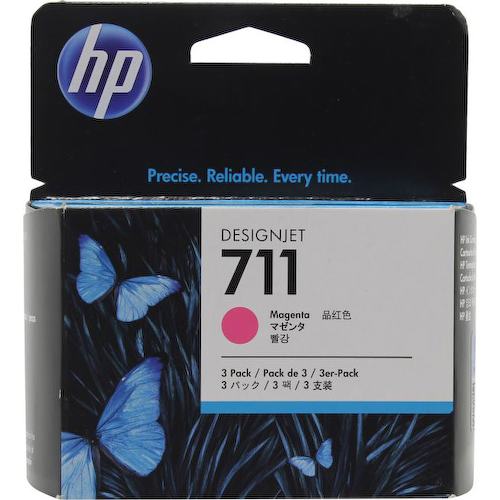 Картридж цветной (или контейнер с цветными чернилами) HP 3-Pack CZ135A (№711) (комплект из 3 пурпурных картриджей), 3 шт.