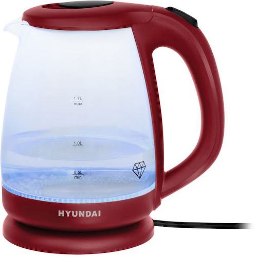 Электрочайник стеклянный Hyundai HYK-G1002