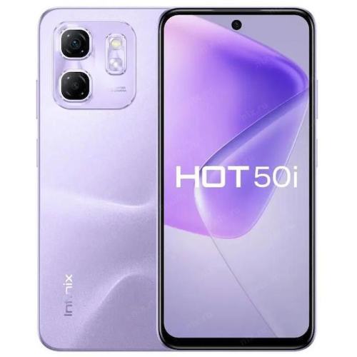 10062802 Infinix X6531B Hot 50i 128Gb 4Gb фиолетовый 3G 4G 2Sim 6.78" 720x1600 Android 14 48Mpix 802.11 a/b/g/n/ac NFC