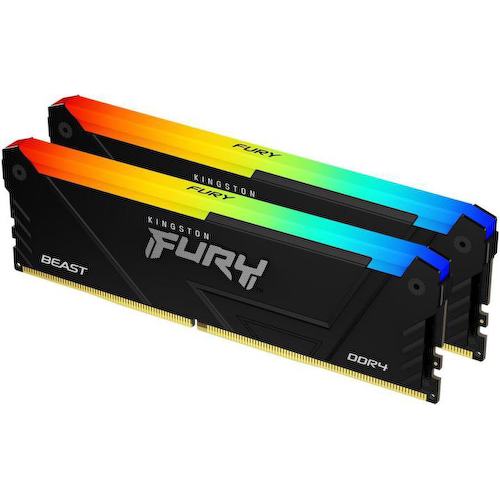 Модуль памяти Kingston FURY Beast RGB <KF437C19BB2AK2/16> DDR4 2x 8 Гб <PC4-29900>
