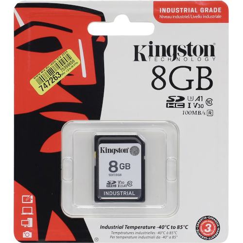 Карта памяти Kingston Industrial SDIT/8GB SDHC V10, UHS-I Class 3 (U3) 8 ГБ