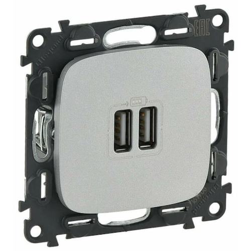 Legrand 754997 VLN-a АЛЮ Роз 2хUSB зарядка
