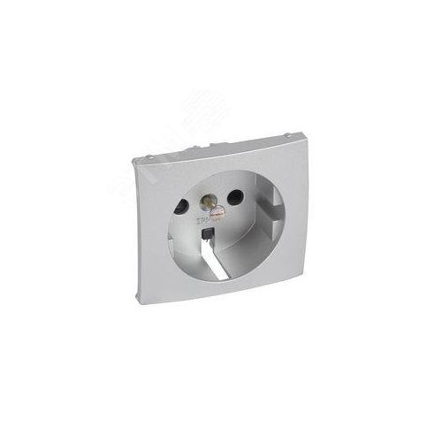 Панель лицевая Legrand 770257 Valena CLASSIC - для розетки 2К+З с защитными шторками, немецкий стандарт, алюминий