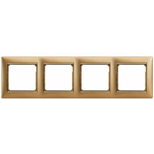 Рамка Legrand 770304 Valena CLASSIC - 4 поста, матовое золото