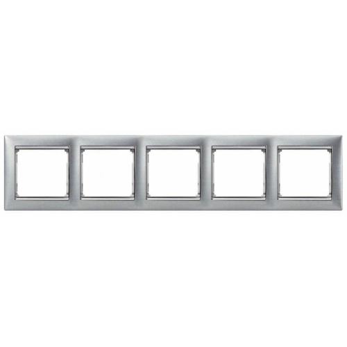 Рамка Legrand 770335 Valena CLASSIC - 5 постов, алюминий матовый