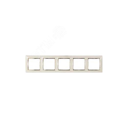 Рамка Legrand Valena Classic Рамка - Valena - 5 постов - горизонтальный монтаж - слоновая кость/золотой штрих