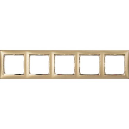 Рамка Legrand 770305 Valena CLASSIC - 5 постов, матовое золото