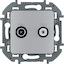 Legrand 673882 Розетка TV/SAT звезда INSPIRIA алюминий (673882), вид спереди