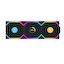 (3шт.) Lian Li UNI FAN SL WIRELESS LCD 120 Reverse Blade / 12RSLLCD1W3B BLACK / 120x124,5x28мм / G99.12RSLLCD1W3B.R0, вид спереди
