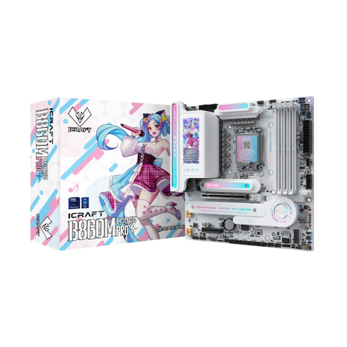 MAXSUN MS-iCraft 860M CROSS Pro, B860, LGA1851, 4*DDR5, 4*SATA3, 2*M.2, USB 3.2, USB 2.0, Type-C, 1*PCIEx16, 1*PCIex4,
