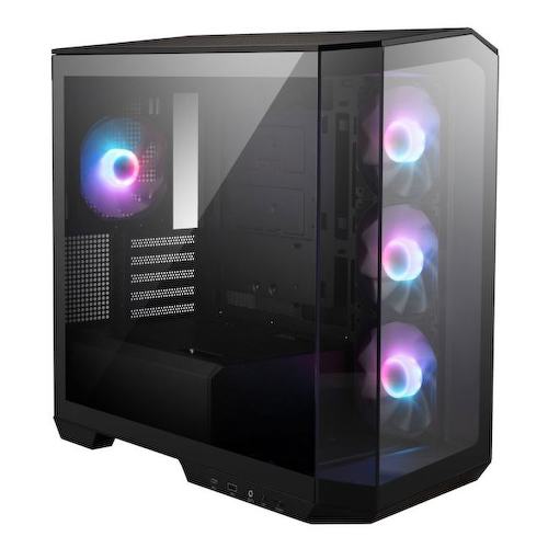 Корпус Minitower MSI MAG Pano M100R PZ MicroATX с разъемами на обратной стороне без БП с окном