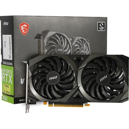 Игровая видеокарта MSI VENTUS RTX 3060 VENTUS 2X 12G 12 Гб GDDR6