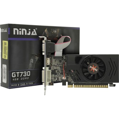 Видеокарта Ninja NK73NP043F GeForce<sup>®</sup> GT 730 (DDR3, 64-bit) 4 Гб DDR3