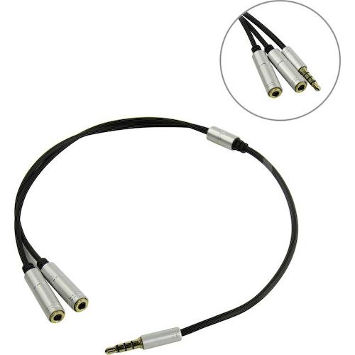 Кабель-переходник 4-pin Jack 3.5-M -> 2 x Jack 3.5-F NoName Jack3.5-M --> 2xJack3.5