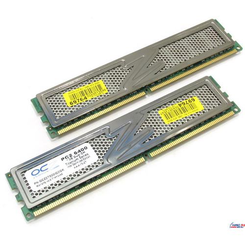 Модуль памяти OCZ <OCZ DDR2 PC2-6400 Intel Optimized Titanium Edition Dual Channel> DDR2 2x 1 Гб <PC2-6400>