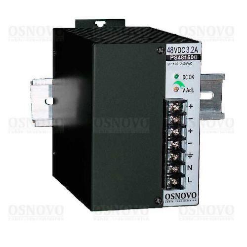 OSNOVO PS-48150/I OSNOVO Промышленный блок питания. DC48V, 3.2A (150W). Диапазон входных напряжений: AC195-265V